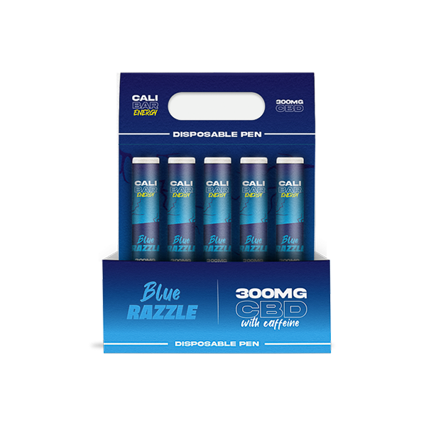 CALI BAR ENERGY with Caffeine Full Spectrum 300mg CBD Vape Disposable - Blue Razzle / x10