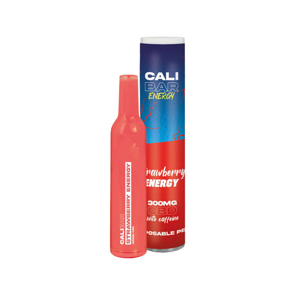 CALI BAR ENERGY with Caffeine Full Spectrum 300mg CBD Vape Disposable - Strawberry Energy / x1