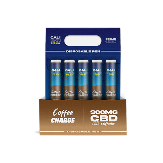 CALI BAR ENERGY with Caffeine Full Spectrum 300mg CBD Vape Disposable - Coffee Charge / x10