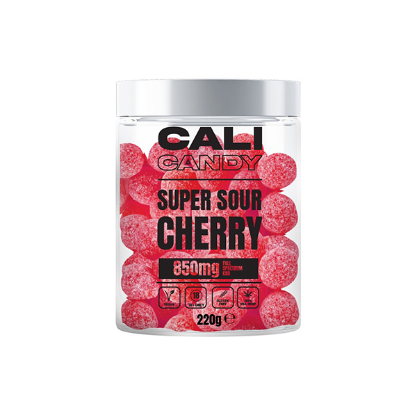 CALI CANDY 850mg Full Spectrum CBD Vegan Sweets (Small) - Super Sour Cherry