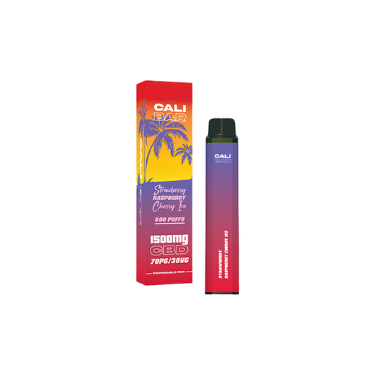 Cali Co 1500mg CBD Disposable Vape 3000 puffs - Strawberry Raspberry Cherry Ice