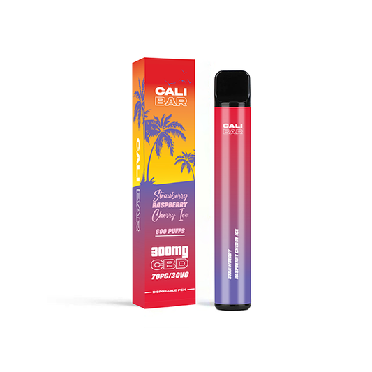 CALI BAR C600 300mg CBD Disposable Vape Device 600 Puffs - Strawberry Raspberry Cherry Ice