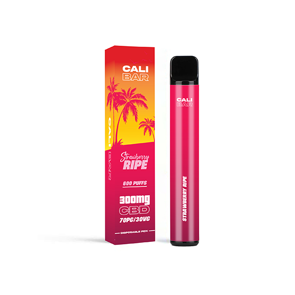 CALI BAR C600 300mg CBD Disposable Vape Device 600 Puffs - Strawberry Ripe