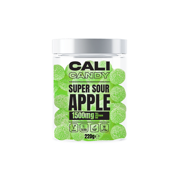 CALI CANDY MAX 1500mg Full Spectrum CBD Vegan Sweets (Small) - Super Sour Apple