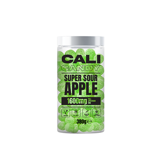 CALI CANDY 1600mg Full Spectrum CBD Vegan Sweets (Large) - Super Sour Apple