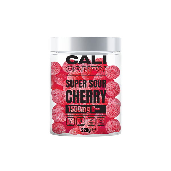 CALI CANDY MAX 1500mg Full Spectrum CBD Vegan Sweets (Small) - Super Sour Cherry