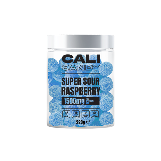 CALI CANDY MAX 1500mg Full Spectrum CBD Vegan Sweets (Small) - Super Sour Raspberry