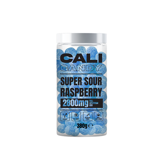 CALI CANDY MAX 2800mg Full Spectrum CBD Vegan Sweets (Large) - Super Sour Raspberry