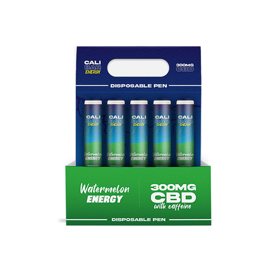 CALI BAR ENERGY with Caffeine Full Spectrum 300mg CBD Vape Disposable - Watermelon Energy / x10